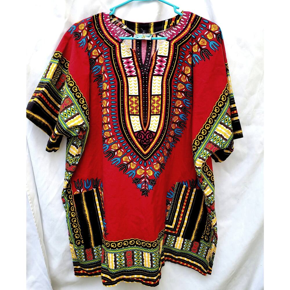 EUC African Tribal Print Dashiki Tunic w/ Pockets